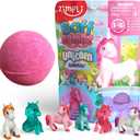 Zimpli Kids Large Unicorn Surprise Bath Bomb, 1 of 6 Surprise Unicorn Toys to Collect, One per Baff Bomb, Children's Collectable Bath Toy