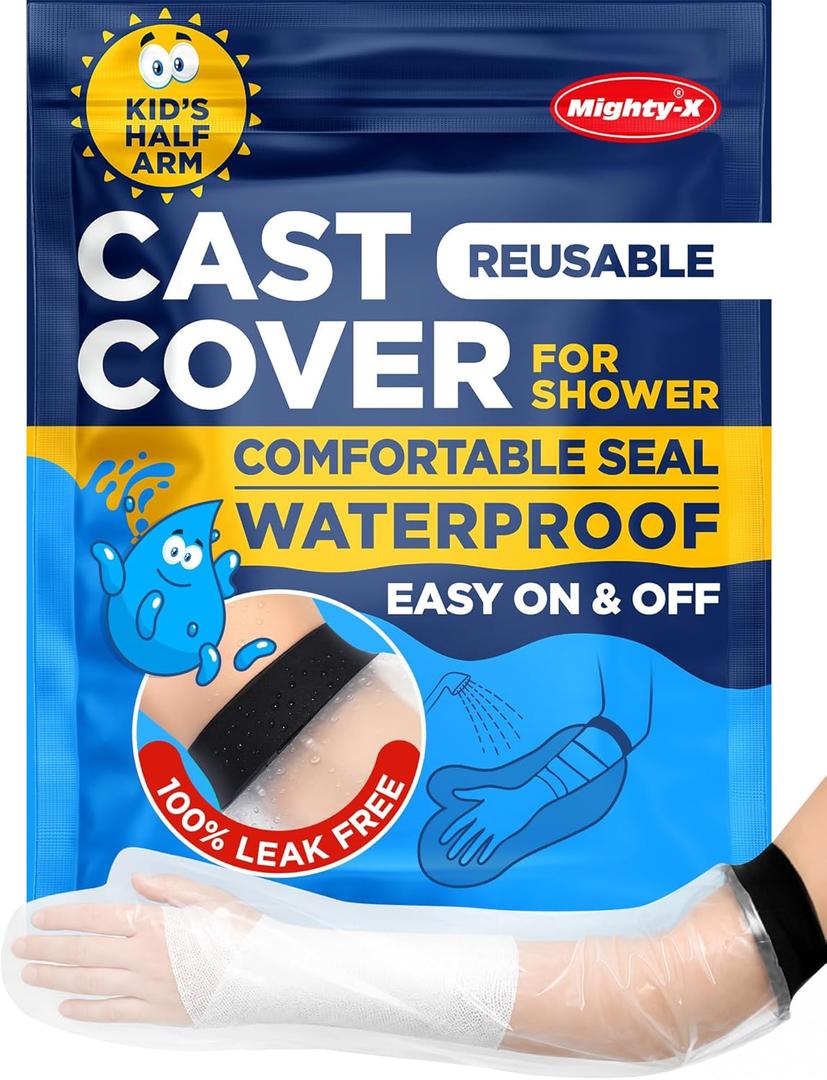 100% Waterproof Cast Covers for Shower Arm Kids - Tight Seal - Reusable Child Half Arm Cast Protector - Hand, Wrist, Elbow, Forearm - After Surgery Bandage & Dressing Bag Sleeves for Wounds & Burns