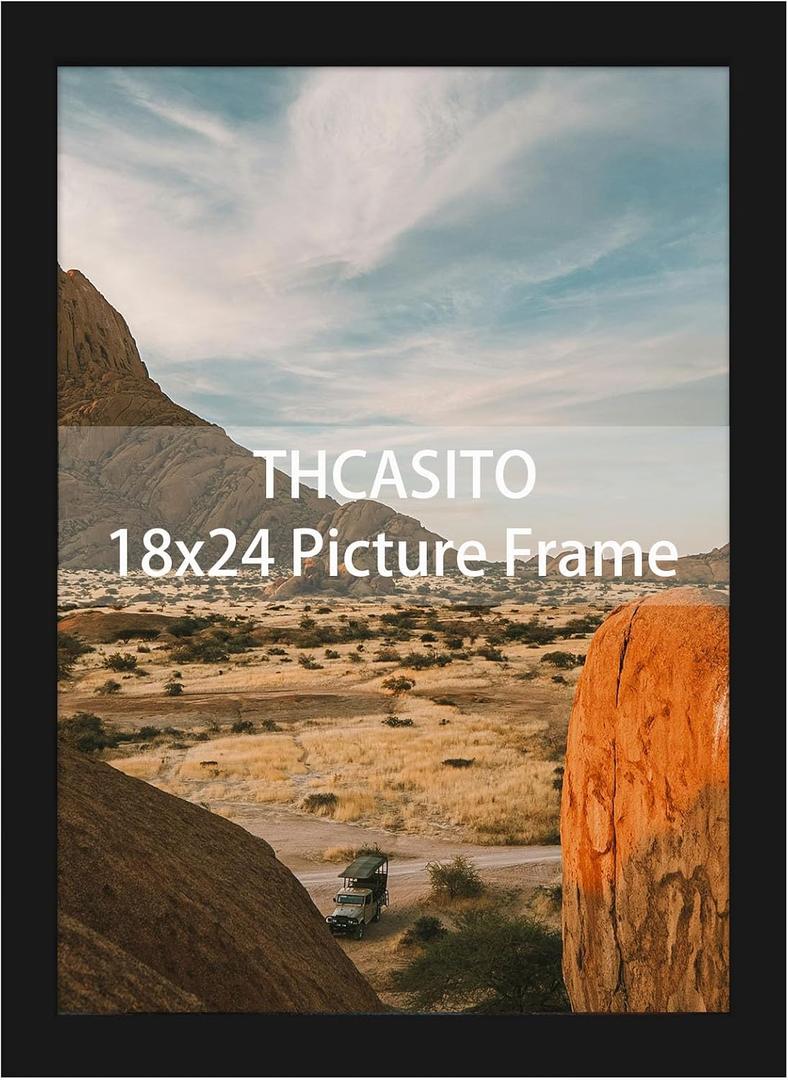 Picture Frames 18x24 Black Poster Frames without Mat for Wall Vertical or Horizontal Decor