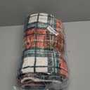 TRUEDAYS Throw Blanket Christmas Blankets with Green Red Buffalo Plaid - Reversible Sherpa Fleece Soft Checkered Blanket - Throw Blanket for Couch Cozy Lightweight Blankets for Bed, 50x60 Inches