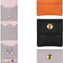 5 x Mini Travel Jewelry Bag  Foldable Jewelry Organizer, Tangle-Free Design with At-a-Glance Compartments for Necklaces, Earrings & Rings | Compact Everyday Carry | 3 Pack (Black, Orange, Lavender)