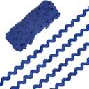 Rick Rack Trim, 10 Yard 10mm / 0.4 Inch Wave Bending Fringe Trimming Ribbon for Sewing/DIY Crafts/Clothes/Decoration, Polyester RIC Rac Trim [Deep Blue]