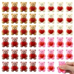 Civaner 60 Pcs Valentines Day Gifts Mini Bear Taba Stress Relief Mini Valentines Basket Fillers Cute Fidget Easter Basket Stuffers or Adults Birthday Party Office Stocking Stuffer Gift