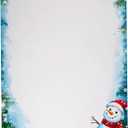 Happy Snowman Christmas Stationary Paper 8.5 x 11-60 Sheets Holiday Letter Paper
