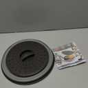 LekDrok 10 Inch Microwave Food Cover & Collapsible Silicone Mat  Splatter Guard, Plate Holder & Kitchen Colander for Meal Prep, Charcoal