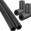 4 Pack Elbow Pipe Insulation Foam Tube Outdoor Wrap Black Pipe Covers Elbow Insulation Tubing Water Foam Covers for Outdoor Winter Irrigation, Sprinkler (2 Inch)