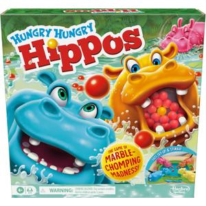 Hungry Hungry Hippos Game for Preschoolers | Instant Marble Relaunch, Easy Set-Up & Storage| Ages 4 and Up | 2 to 4 Players | Kids Games (Medium)