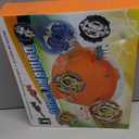 COCOFOX Battling Top Burst Toy Set, 6 Battling Tops 2 Launchers and 1 Stadium, Toys for 6 Year Old Boys & Girls & Up（Orange）