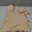 SHAPSHE Backless Shapewear Strapless Deep U Plunge Bodysuit for Women Built In Bra Tummy Control Low Back Body Shaper (Large, Tan)