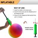 Four Square Balls, 8.5 Inch Playground Ball for Kids Outdoor Dodgeball Kickball Handball Game with Hand Pump