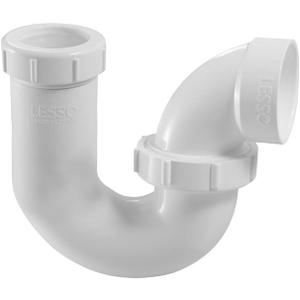 P Trap PVC 1.5 Inch | Leak & Odor Proof Drain Kit for Bathroom/Kitchen Sink with White Threaded Adapter Ring |1-1/2" White