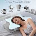 Cervical Neck Pillow for Pain Relief, Memory Foam Contour Orthopedic Pillow, Ergonomic Cooling Neck Support Pillow for Side Back Stomach Sleepers, Bed Pillow for Sleeping Comfort