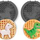 DASH Multimaker Mini System Two 4 Nonstick Removable Waffle Plates Set (Unicorn & Dinosaur) - 2Pc Plate Pack for Waffle Iron & Griddle, Compatible with Dash MultiMaker Mini System, Nonstick Surface