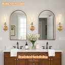 MOKATNG Hardwired Wall Sconces, Brushed Gold Bathroom Sconces with Clear Glass, Modern Wall Light Fixtures for Bathroom Mirror Vanity, Living Room, Bedroom, Hallway, Stairway, Cabinet, Foyer