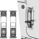 for JK JL JT Hinge Step Foldable Foot Pedal with Bottle Opener Compatible with 2007-2025 Jeep Wrangler JK JL JKU JLU & Gladiator JT 2/4 Doors, Foot Step Accessories Star Sign Door(2 PCS)