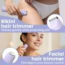 Bikini Shaver Womens Electric Razor Electric Bikini Trimmer for Women Ainless Electric Razors for Pubic Hair, Face, Legs, Ipx7 Waterproof Underarms Electric Bikini Trimmer for Women
