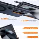 TORRAS Strong Magnetic & Seamless Stand for Samsung Galaxy S24 Ultra Case, Fit for MagSafe, Mil-Grade Drop Protection, Kickstand for Samsung Galaxy S24 Ultra Case, Translucent Back/Black Edge
