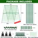 48 x 48 Inch Foldable Cucumber Trellis for Raised Bed- A-Frame Garden Trellis for Climbing Plant Outdoor with Climbing Net and Plant Support Clip for Outdoor Plants Zucchini Vegetables Tomato Flowers