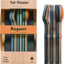 FULL WINDSOR - MAGWARE Magnetic Stainless Steel Kitchen Utensils Set - Travel Utensils for Camping, Cooking, and Outdoor Dining - Knife, Fork & Spoon - Compact Camping Cutlery - Multicolor (15 PCS) (Five Set - Multicolor (15 Pieces))