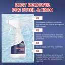 2Pcs Rust Remover Spray for Metal, Powerful Heavy-Duty Metal Rust Remover, Highly Concentrated Rust Remover, Multipurpose Rust Stain Remover for Tools, Stainless Steel, Automotive Parts (120ML) (EXP 08/03/26)