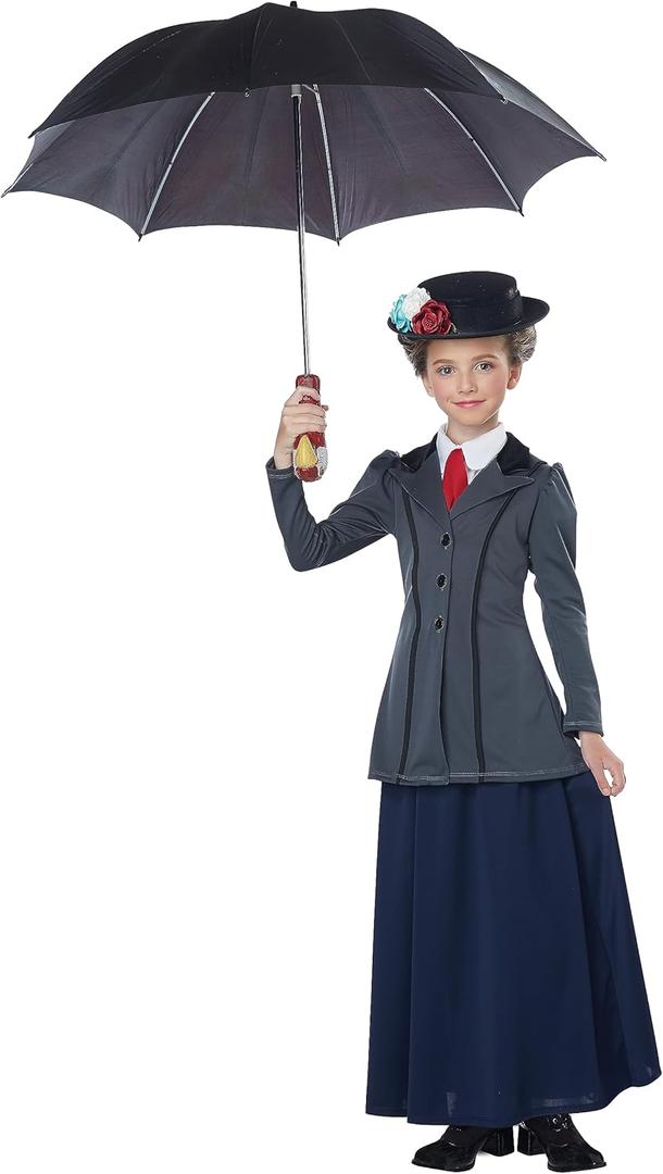 California Costumes Girl's English Nanny Costume Small (Gray/Navy)
