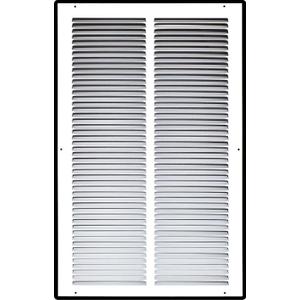 Fits 14x24 Duct Opening Stamped Steel Return Air Grille Vent Cover Grille for Sidewall and Ceiling in White Surface Dimensions: 15.75"W X 25.75"H (14" W x 24" H Duct Opening)