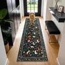 LIANLAM 2.7x8 Washable Runner Rug for Hallway&Kitchen,Non-Slip Long Carpet with Cat Design,Ultra-Thin Low Pile - 10((2.7x8,Black)