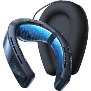 TORRAS - COOLiFY Cyber Ultimate Cooling Portable Neck Fan, Cooling, Heating, and Fan Rechargeable with 6000mAh, Neck Cooler - Cascade Black