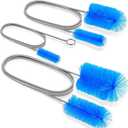 66" Flexible Drain Brush Tool with Large Brush Head and Double Elastic Nylon Ends, Stainless Steel Long Tube Cleaning Brushes for Kitchen, Sink, Drain Pipe and Long Pipe Cleaning