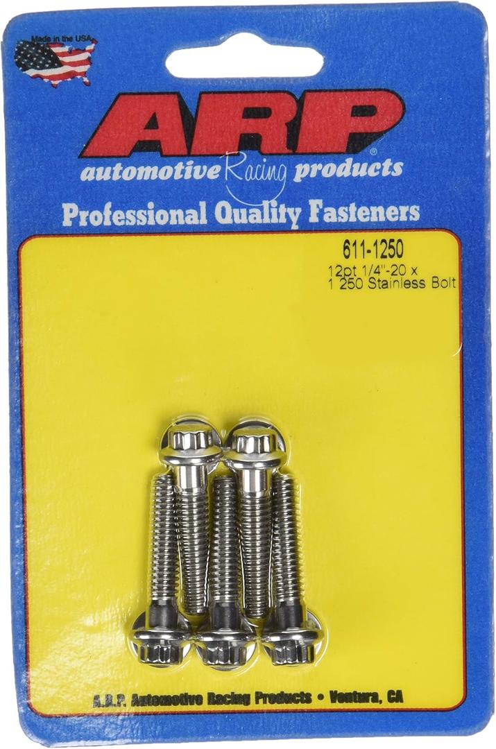 ARP 6111250 Stainless Steel 1/4-20 12-Point Bolts - Pack of 5