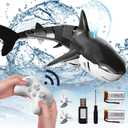 Bennol 2.4Ghz Remote Control Shark Toys for Boys Kids, 1:18 Scale High Simulation Shark for Pool, Electric RC Sharks Fish Toys with Light & Spray Water Function for 4-9 Year olds Kid Boys