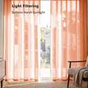 Linen Blended Sheer Curtains & Drapes - 72 Inches 2 Panels Set | Light Filtering & Semi-Sheer Privacy Protection, Grommet Top, Fits Living Room and Bedroom, 54 Inches Wide, Burnt Orange