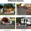 OLANLY Outdoor Rug Waterproof 5x8 ft Clearance, Reversible Outdoor Plastic Straw Rug with Floral Pattern, RV Mat for Patio, Camping, Balcony, Deck, Backyard, Black & Beige