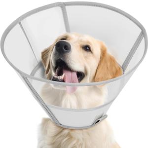 Soft Dog Cone Collar to Stop Licking, Comfortable Cones for Dogs After Surgery, Adjustabl Dog Recovery Collar for Large Medium Small Dogs (XL, Grey)
