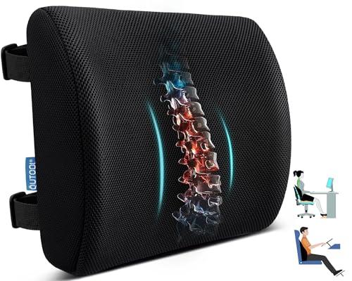 Lumbar Support Pillow for Office Chair, Office Home Essentials, Gifts for Mom, Dad, Back Support Pillow for Car, Chair Cushions, Back Pain Relief Improve Posture, Mesh Cover Double Adjustable Straps