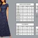 Alex Evenings Women's Tea Length A-line Rosette Dress, 24W