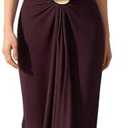 OYOANGLE Women's Deep V Neck Sleeveless Halter Maxi Dress Summer Backless Party Beach Vacation Wedding Guest Dress, XS