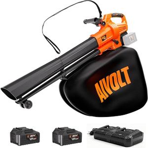 AIVOLT 40V Cordless Leaf Blower and Vacuum Mulcher Combo, Portable Leaf Vacuum Cordless with 40L Bag, Brushless Motor, 2 * 4.0Ah Batteries for Effortless Lawn Cleanup