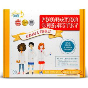 Chemistry Kit, Science Experiment for Girls & Boys, STEM Activities for Kids Ages 8-12, Beakers & Bubbles Foundation Chem Set