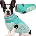 Lelepet Warm Dog Winter Coat - Fleece Dog Jacket with Built-in Harness, Windproof & Waterproof, Reflective Turtleneck, Coats for Small Dogs, Neo Mint, XS