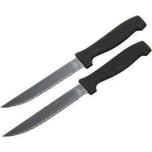 Chef Craft Select Steak Knife Set, 4.5 inch blade 8.5 inches in length 2 piece set, Stainless Steel/Black