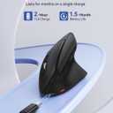 TECKNET Ergonomic Mouse, Wireless Vertical Mouse, 4800 DPI, Rechargeable Bluetooth Mice for Carpal Tunnel Right Hand, 3-Device Connectivity for Laptop, PC, MacBook, Black