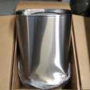 NINESTARS Automatic Touchless Infrared Motion Sensor Trash Can with Stainless Steel Base & Oval, Silver/Black Lid, 21 Gal