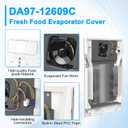 Upgraded DA97-12609C DA97-12609A RF260BEAESR RF263BEAESR RF261BEAESR RF263TEAESG RF265BEAESR Refrigerator Evaporator Fan Motor Cover Compatible with Samsung Refrigerator Evaporator Cover