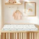 Changing Pad Cover for Baby Boy Girl 2 Pack, Muslin Changing Table Pad Covers with Boho Style, Neutral Nursery Bedding Essentials Soft and Breathable (Fern Leaf & Sage)