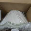 VIHOSE 9.4'' Bottom x 5.9'' High x 5.1'' Top Set of 2 Beige Lamp Shade with Petal Edge, Fabric Chandelier Scalloped Lampshade, for Floor Wall Lamps Table Bedroom Living Room(Light Green Edge)