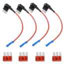 4 Pcs Micro 3 Fuse Tap Add-A-Circuit Expandable 12V Power Adapter for Underglow Lights, Interior LEDs, Car Accessories