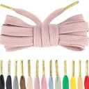 Loop King Shoe Laces- Premium Flat Cotton Laces for Sneakers with Gold Tips - Perfect for Athletic Adults and Kid 45"