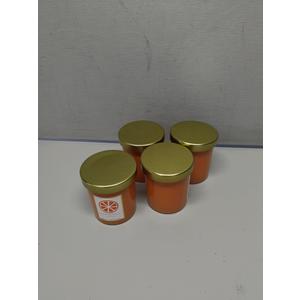 Sprayed Glass Candle W/Metal Lid Orange 4 Pack