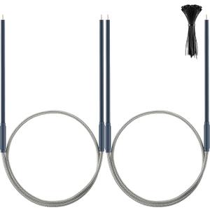 Drain Heater Tip 7/16 Diameter 115V 15W 25 Inch Long Heater Wire for Refrigerator with 50 Pcs Zip Ties, Compatible with SH201 Replacement Heater (2 Pcs)